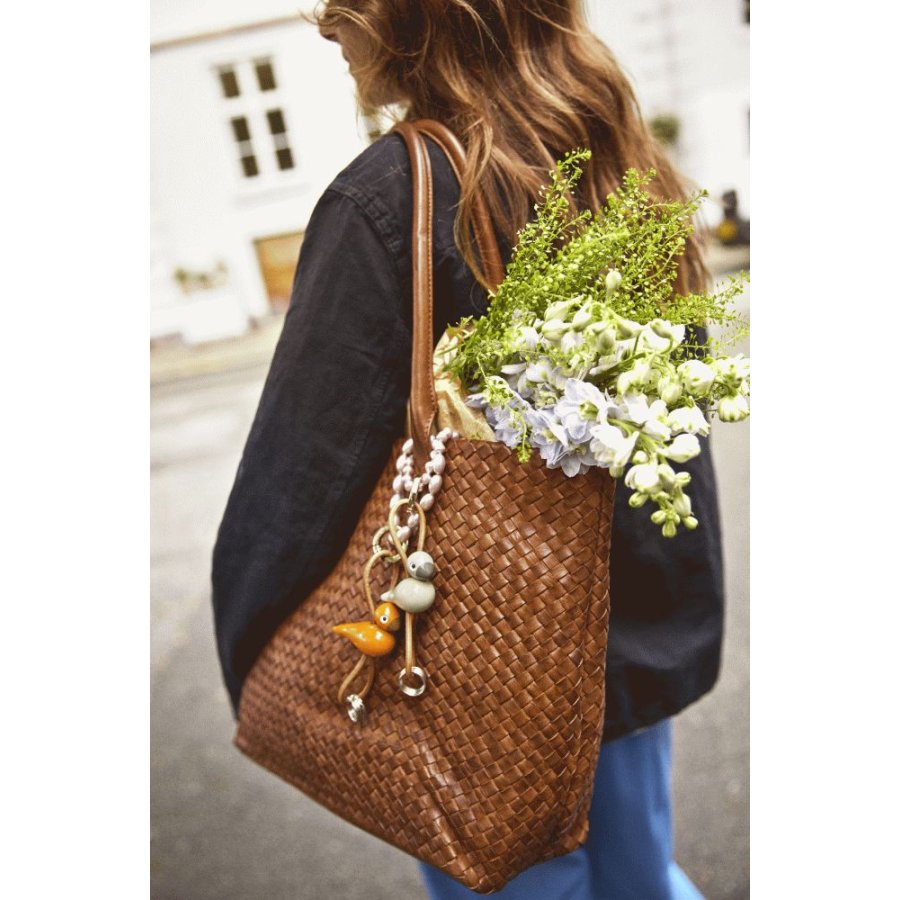 Kay Bojesen Schl�sselanh�nger Vogel 6 cm, Gr�n/Silber