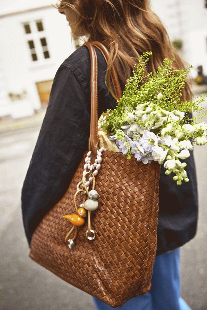 Kay Bojesen Schl�sselanh�nger Vogel 6 cm, Gr�n/Silber