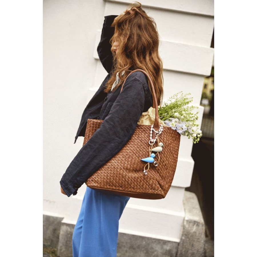 Kay Bojesen Schl�sselanh�nger Vogel 6 cm, Gr�n/Silber