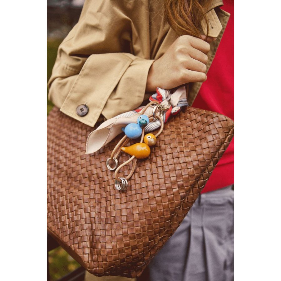 Kay Bojesen Schl�sselanh�nger Vogel 6 cm, Orange/Silber