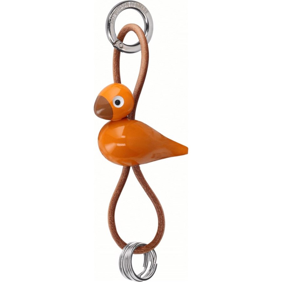 Kay Bojesen Schl�sselanh�nger Vogel 6 cm, Orange/Silber