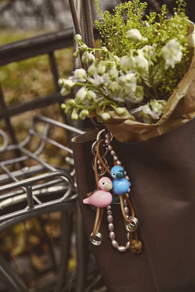 Kay Bojesen Schl�sselanh�nger Vogel 6 cm, Blau/Silber