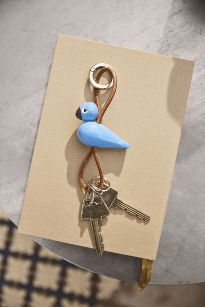 Kay Bojesen Schl�sselanh�nger Vogel 6 cm, Blau/Silber