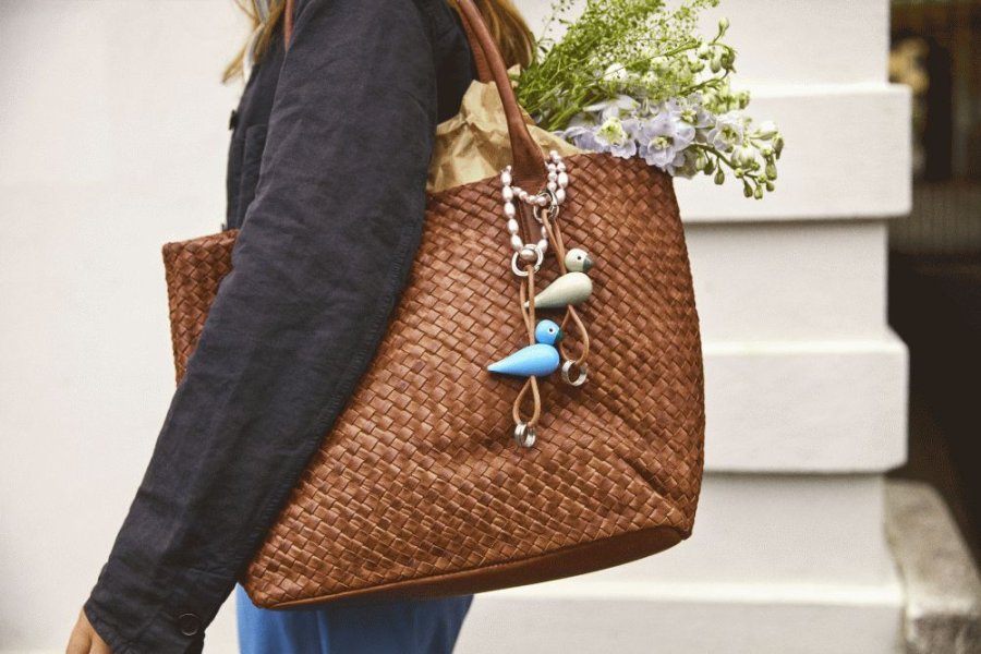 Kay Bojesen Schl�sselanh�nger Vogel 6 cm, Blau/Silber