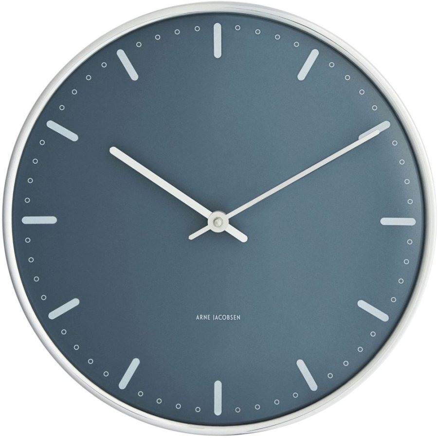 Arne Jacobsen City Hall Wanduhr �29 cm, Blau