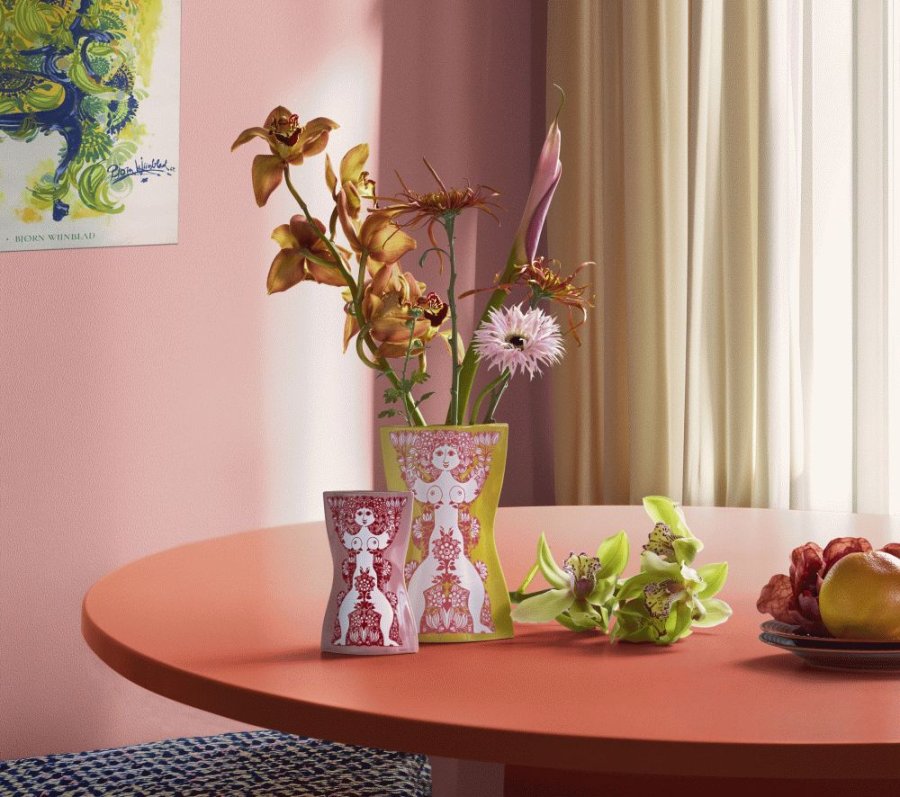 Bj�rn Wiinblad Nina Vase H16,5 cm, Pink/R�d