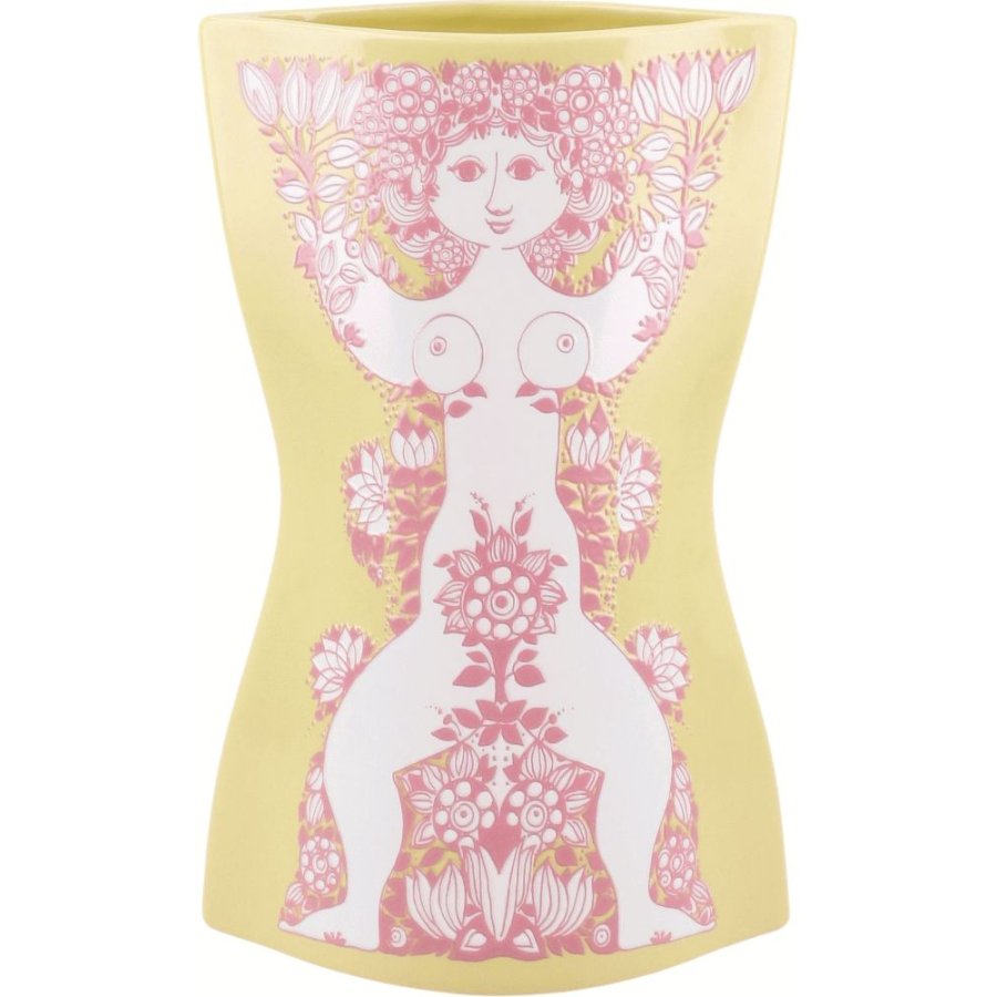 Bj�rn Wiinblad Nina Vase H22 cm, Gul/Pink