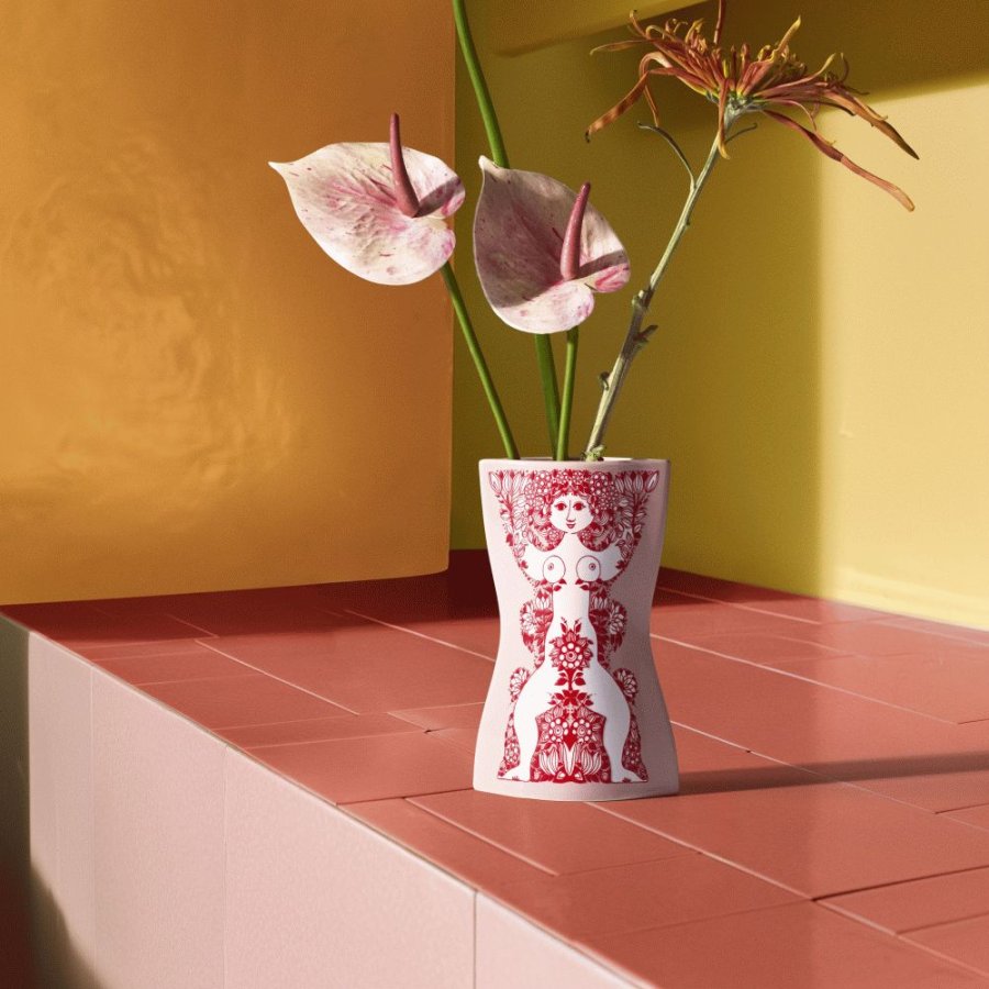 Bj�rn Wiinblad Nina Vase H16,5 cm, Pink/R�d