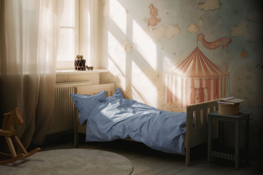 Juna Daisy Juniorsenget�j 100x140 cm, Lys Bl�