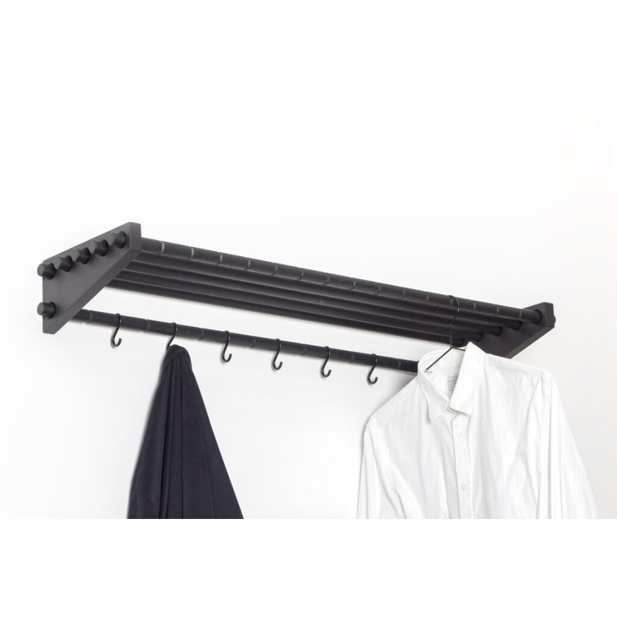 Roon & Rahn Moodrack Hutablage 98 cm, Eiche schwarz lackiert