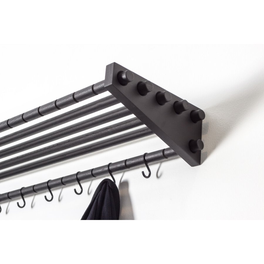 Roon & Rahn Moodrack Hutablage 98 cm, Eiche schwarz lackiert