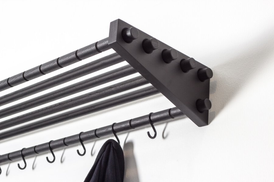 Roon & Rahn Moodrack Hutablage 98 cm, Eiche schwarz lackiert