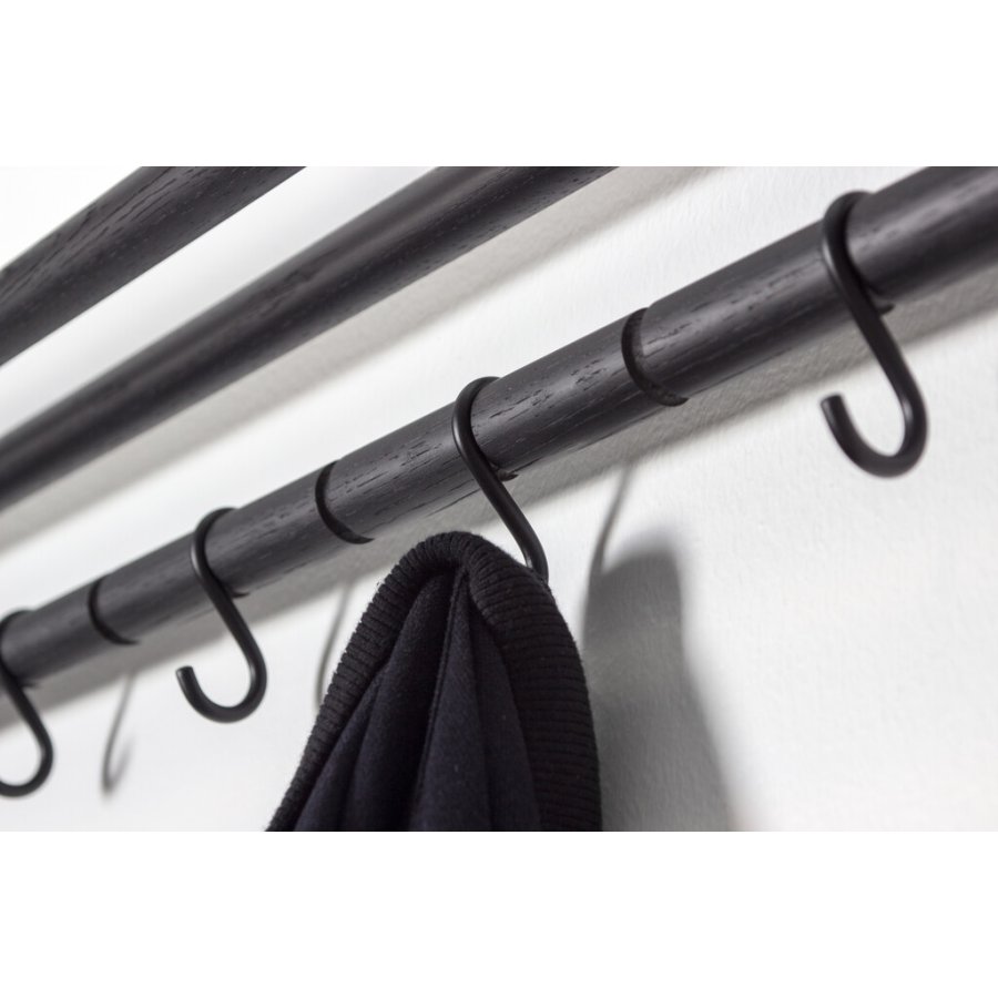 Roon & Rahn Moodrack Hutablage 98 cm, Eiche schwarz lackiert