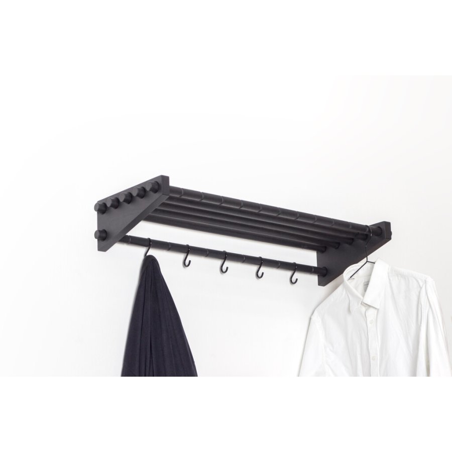 Roon & Rahn Moodrack Hutablage 78 cm, Eiche schwarz lackiert