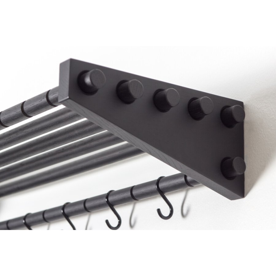 Roon & Rahn Moodrack Hutablage 78 cm, Eiche schwarz lackiert