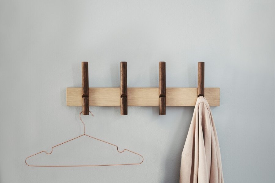 Roon & Rahn Reces Knagerkke 48 cm, Lys Olieret og Mrkbejdset Eg