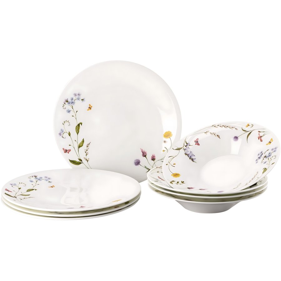 Hutschenreuther Nora Spring Vibes Tallerkens�t 8 Dele, Hvid