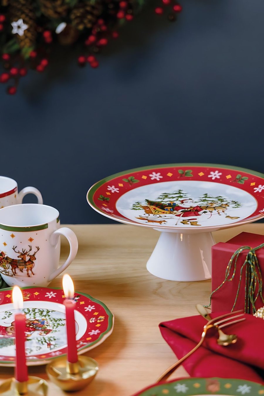 Hutschenreuther Happy Wintertime Fad p� Fod �27,7 cm, Hvid