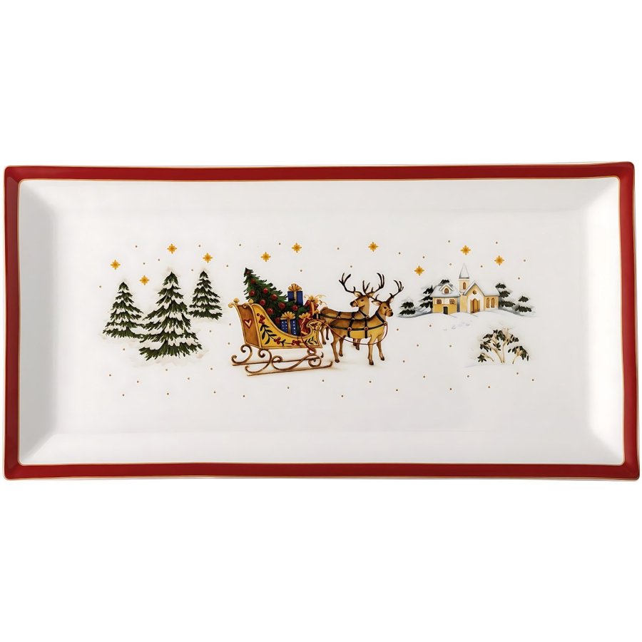 Hutschenreuther Happy Wintertime Serveringsfad 18,1x36,1 cm, R�d