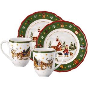 Hutschenreuther Happy Wintertime Serviceset 4-delig, Groen