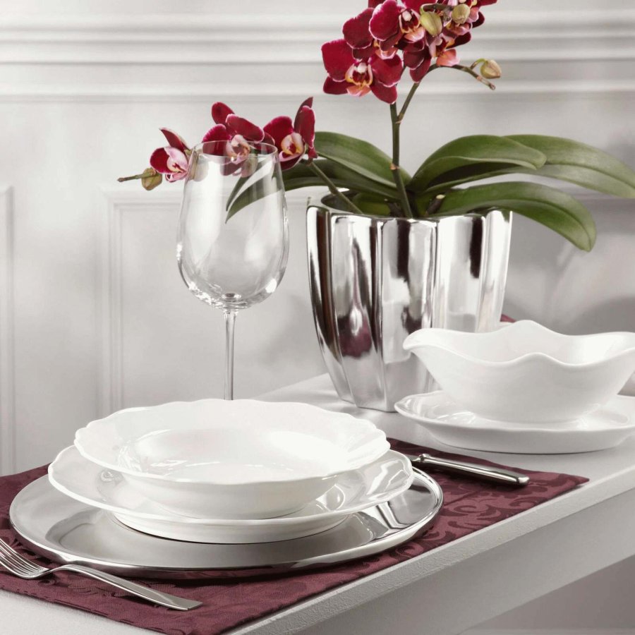 Hutschenreuther Maria Theresia Suppetallerken 23,1 cm, Hvid