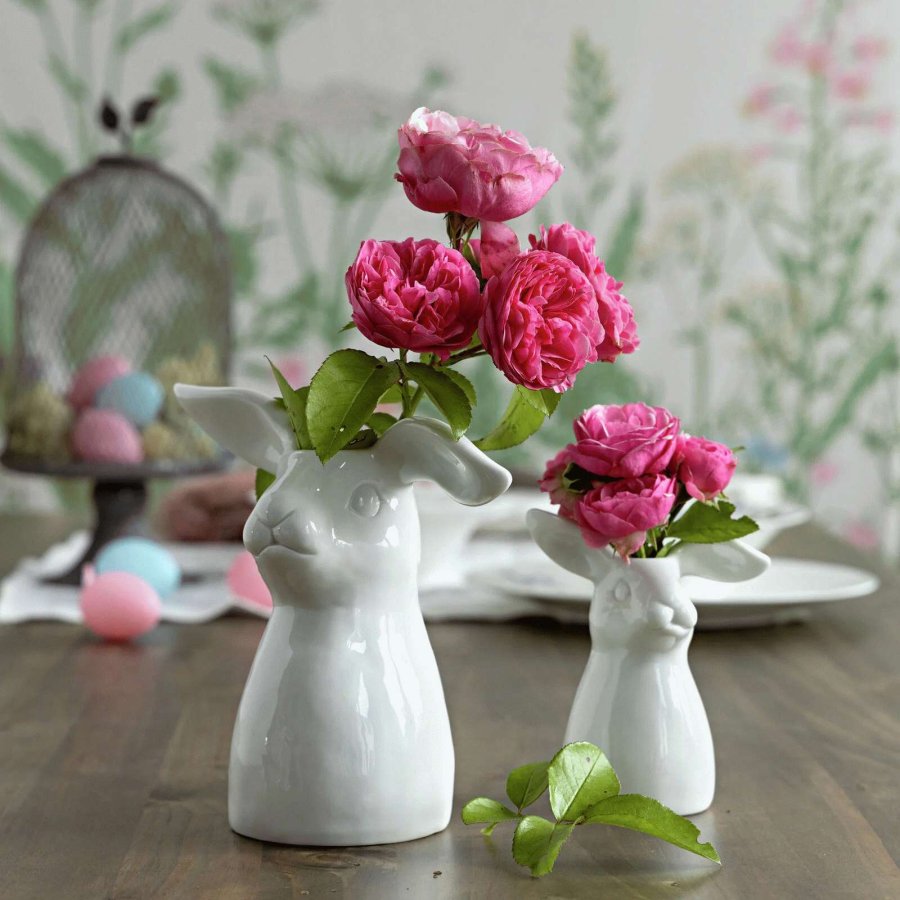 Hutschenreuther Spring Vase Hare H13,2 cm, Hvid