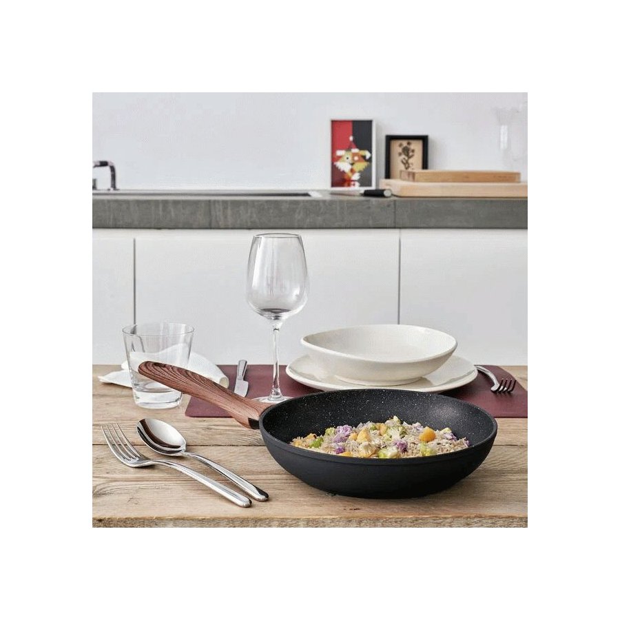 Sambonet Rock 'N' Rose Stegepande 20 cm, Sort