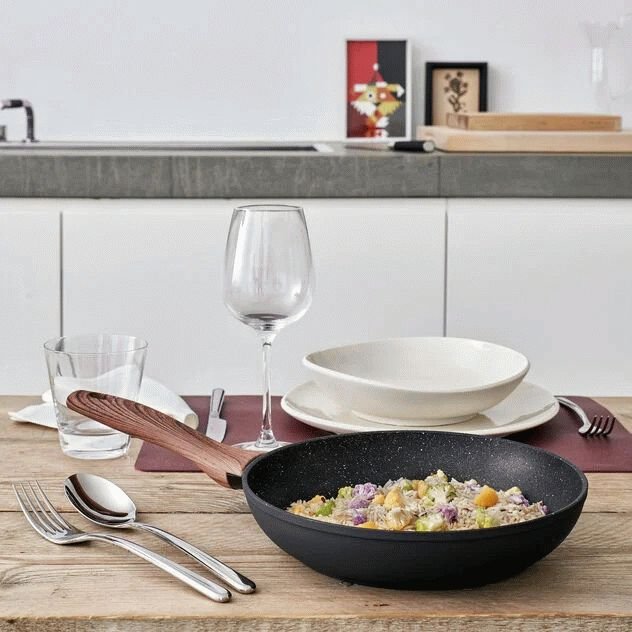 Sambonet Rock 'N' Rose Stegepande 24 cm, Sort