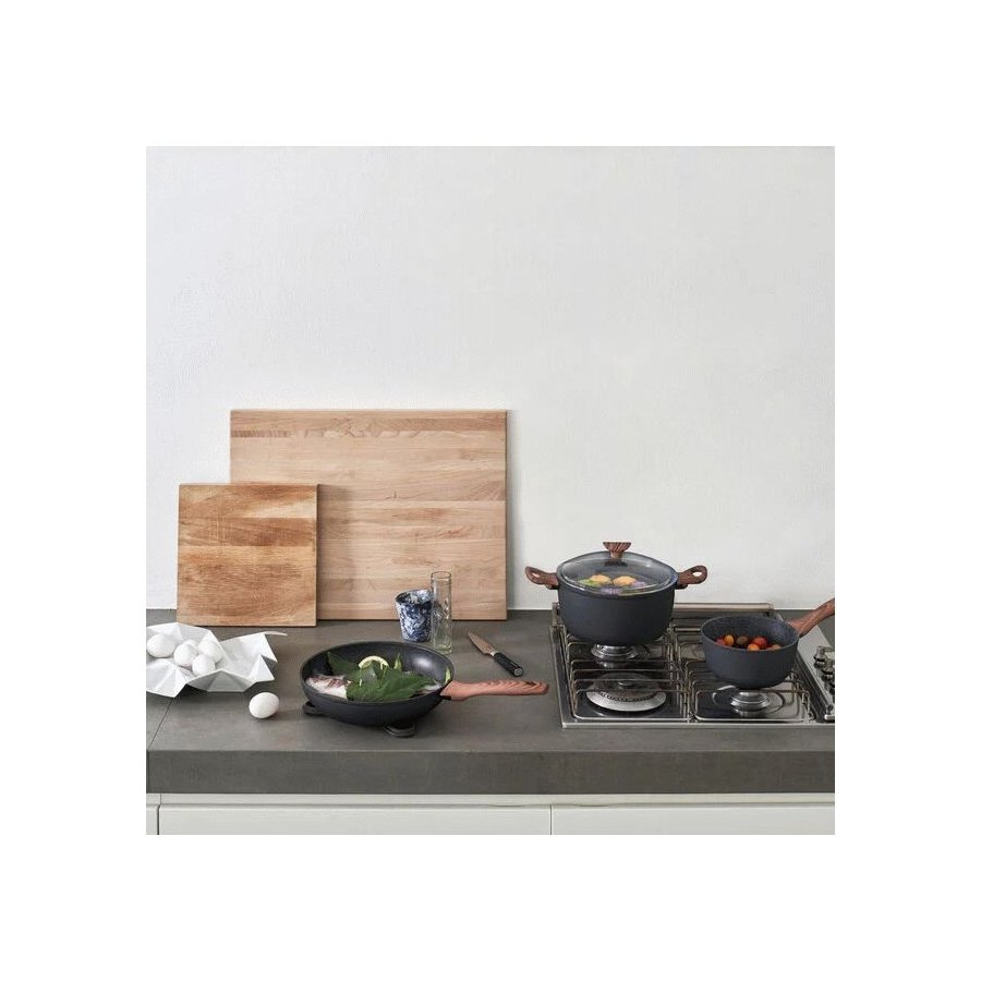 Sambonet Rock 'N' Rose Gryde m. L�g 24 cm/4,5 L, Sort