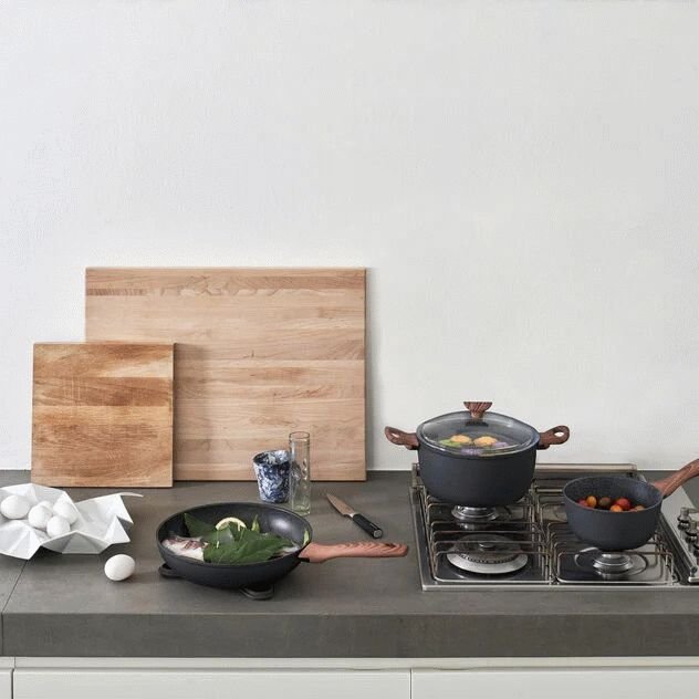 Sambonet Rock 'N' Rose Gryde m. L�g 24 cm/4,5 L, Sort