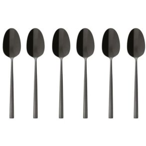 Sambonet Rock Espressol&ouml;ffel 6er Set, Schwarz