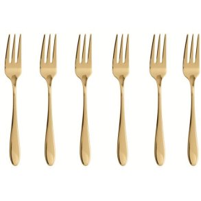 Sambonet Velvet Kuchengabel 6er Set, Gold