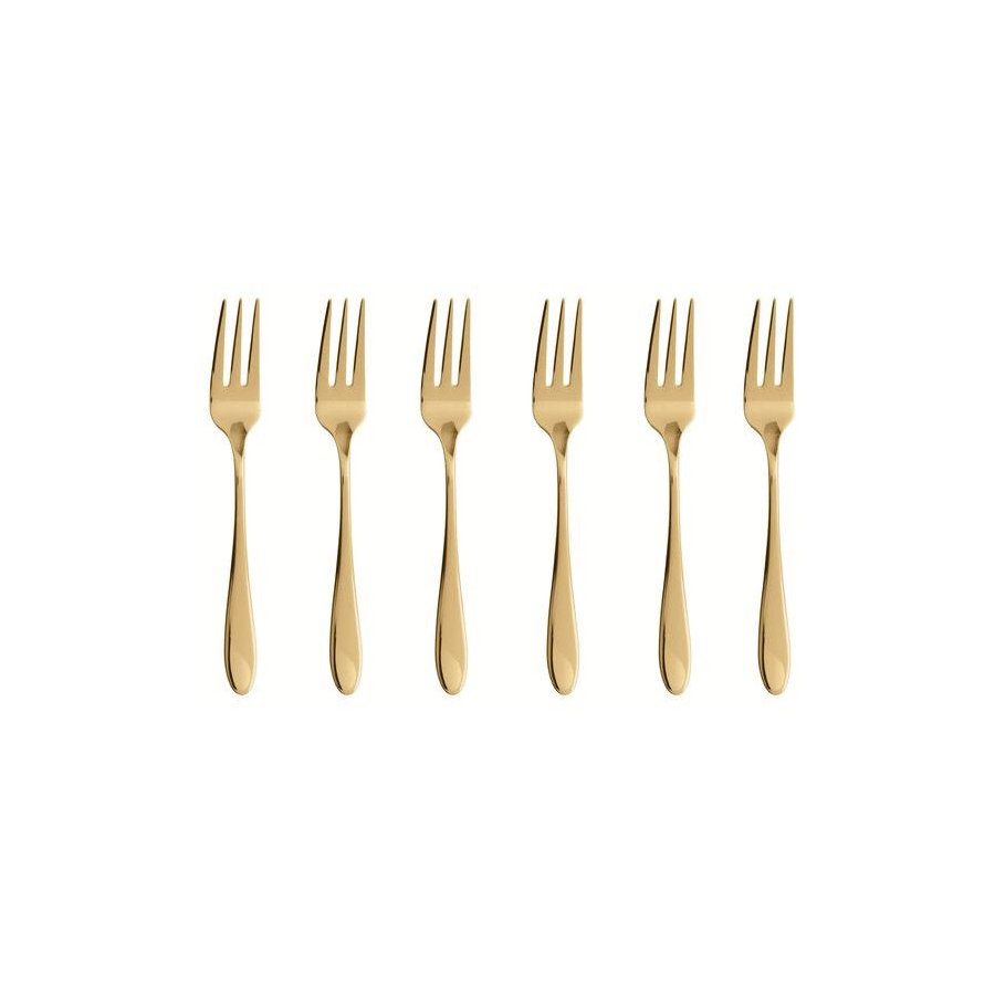 Sambonet Velvet Kuchengabel 6er Set, Gold