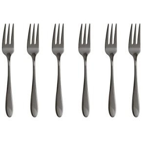 Sambonet Velvet Kuchengabel 6er Set, Schwarz