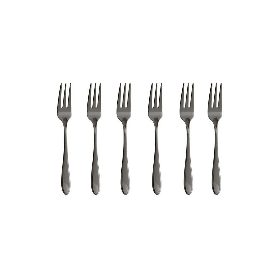 Sambonet Velvet Kuchengabel 6er Set, Schwarz