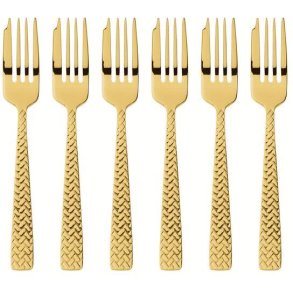 Sambonet Cortina Kuchengabel 6er Set, Gold