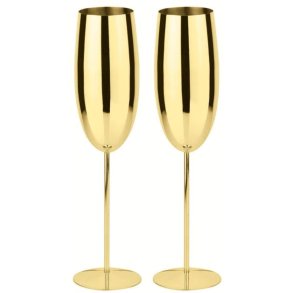 Paderno Fl&ucirc;te Champagneglas 2 stk. 27 cl, Guld
