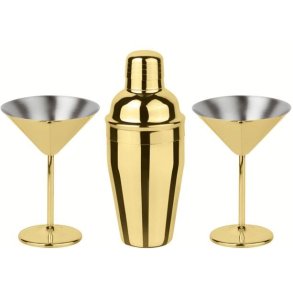 Paderno Martiniglas m. Shaker 3 Dele, Guld