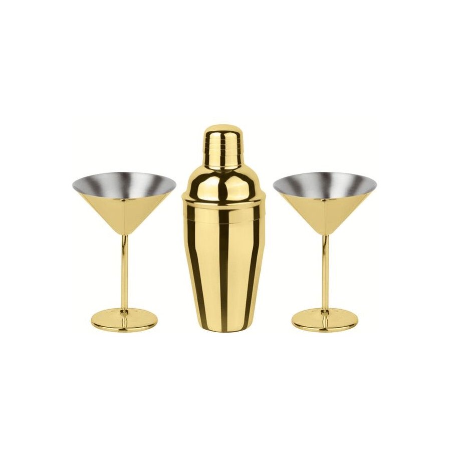 Paderno Martiniglas m. Shaker 3 Dele, Guld