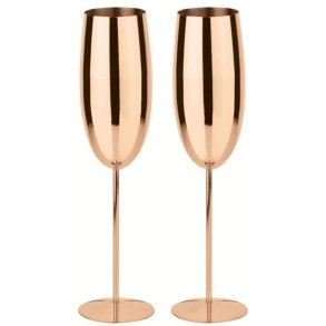 Paderno Fl&ucirc;te Champagneglas 2 stk. 27 cl, Kobber