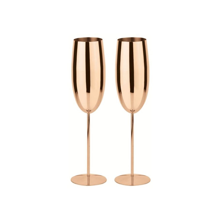 Paderno Fl&ucirc;te Champagneglas 2 stk. 27 cl, Kobber