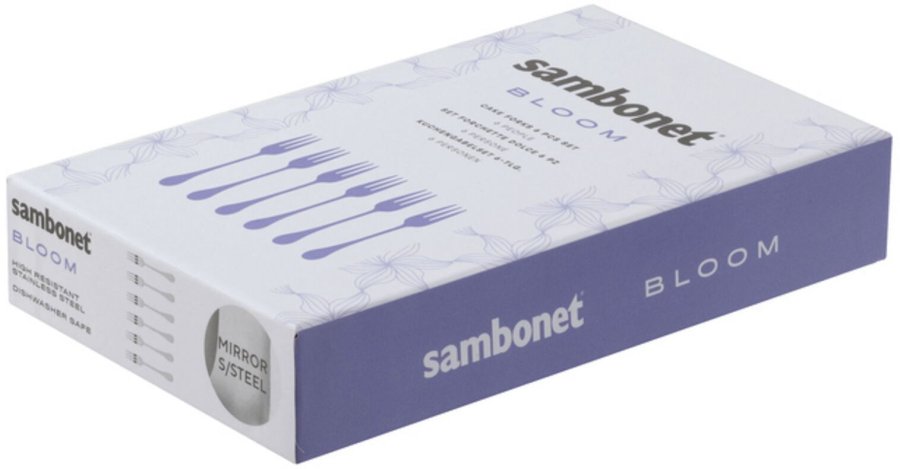 Sambonet Bloom Kuchengabel 6er Set, Edelstahl