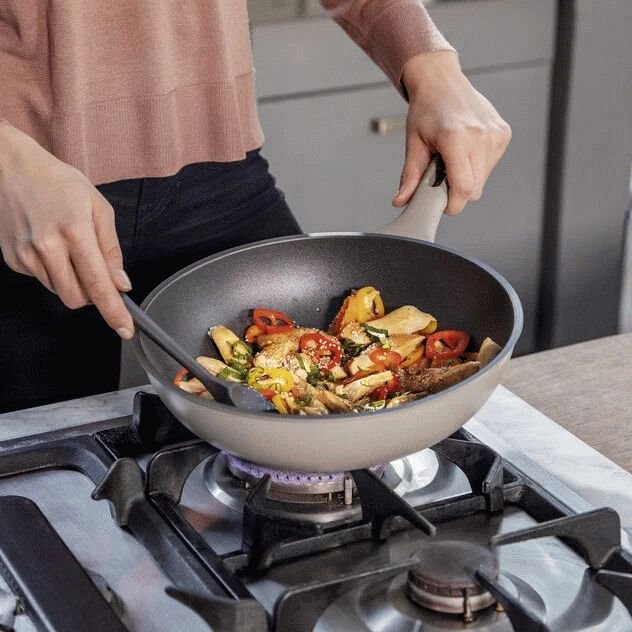 Sambonet Silver Force Wok 28 cm, Beige/Gr�