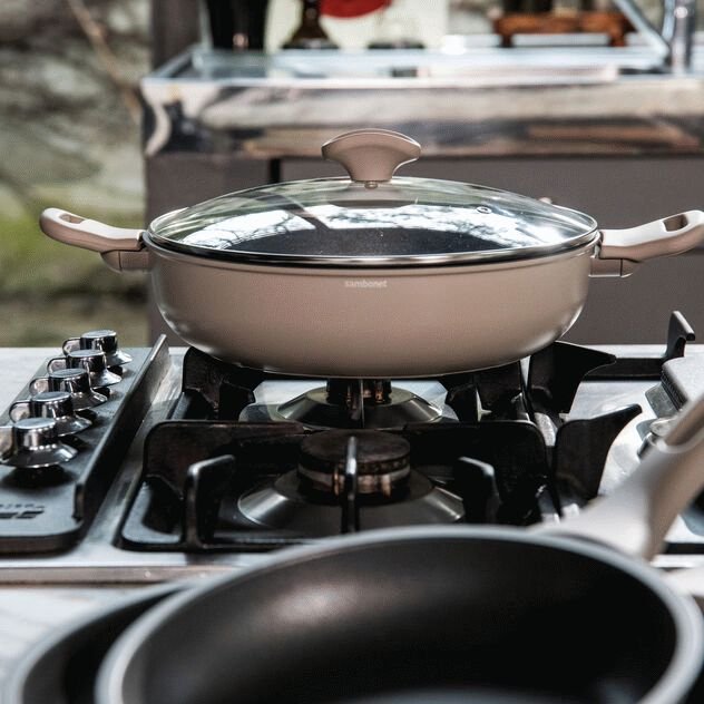 Sambonet Silver Force Wok 28 cm, Beige/Gr�