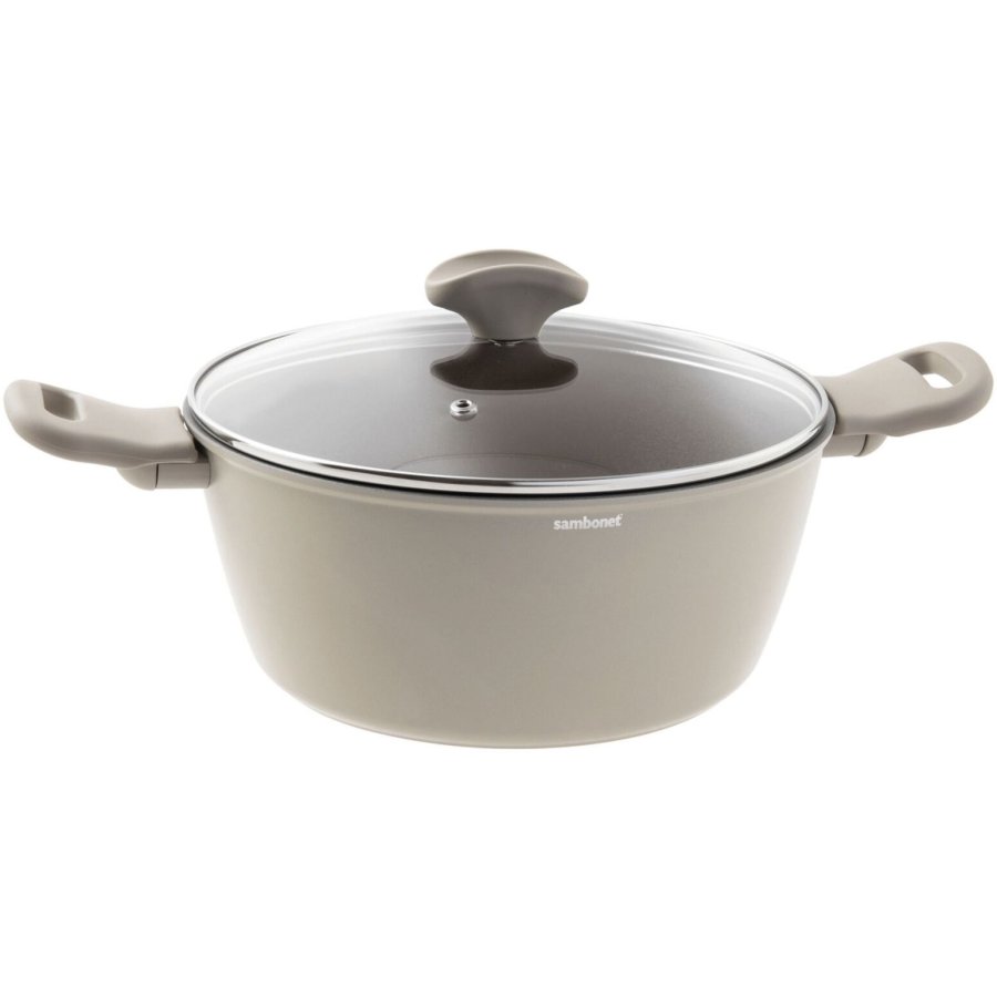 Sambonet Silver Force Gryde m. L�g �24 cm/4,2 L, Beige/Gr�