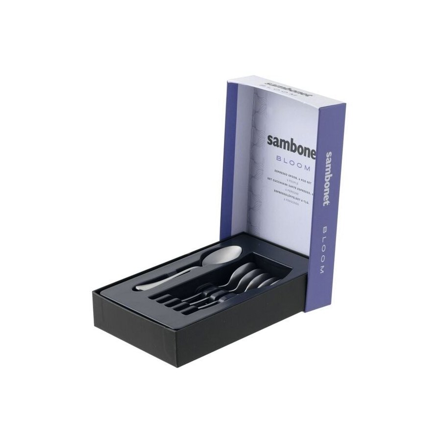 Sambonet Bloom Espressol&ouml;ffel 6er Set, Mattierter Edelstahl