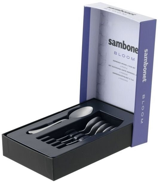 Sambonet Bloom Espressol&ouml;ffel 6er Set, Mattierter Edelstahl
