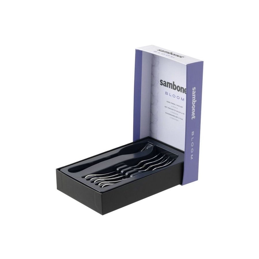 Sambonet Bloom Kuchengabel 6er Set, Mattierter Edelstahl