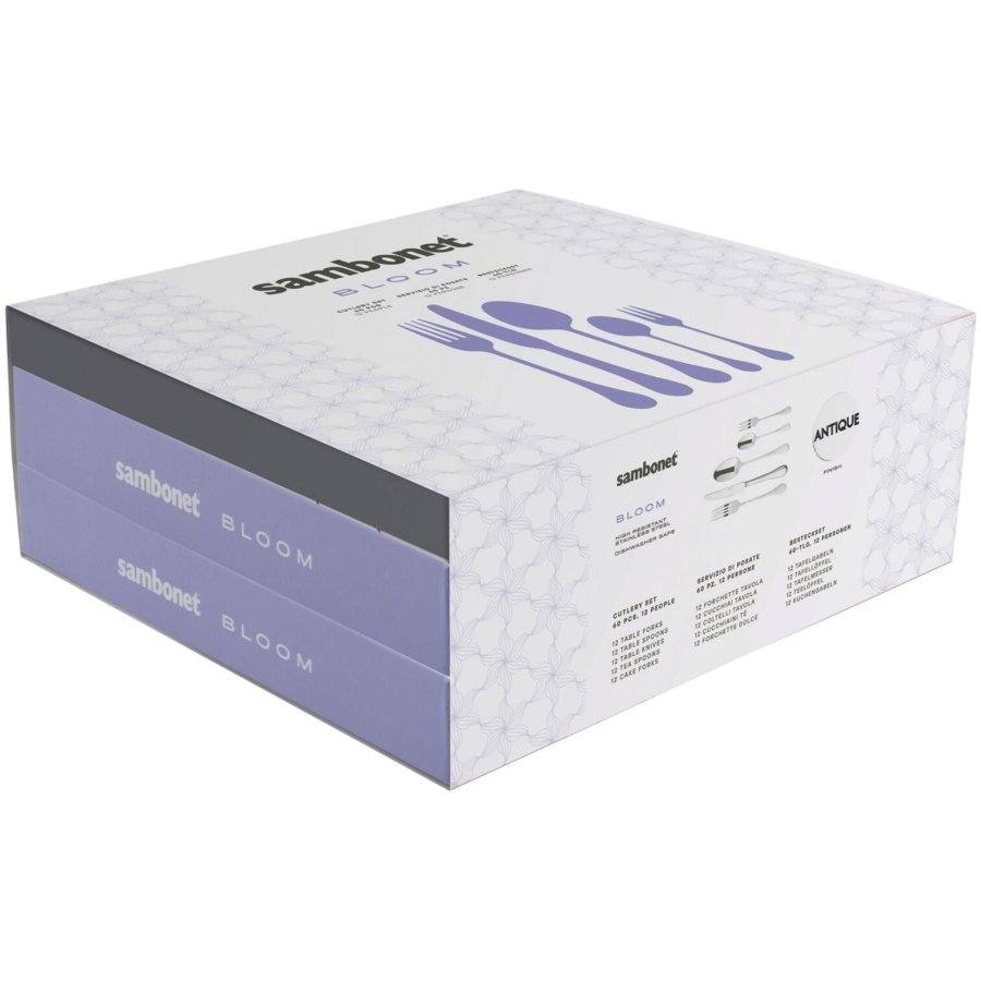 Sambonet Bloom Besteckset 60-teilig, Mattierter Edelstahl