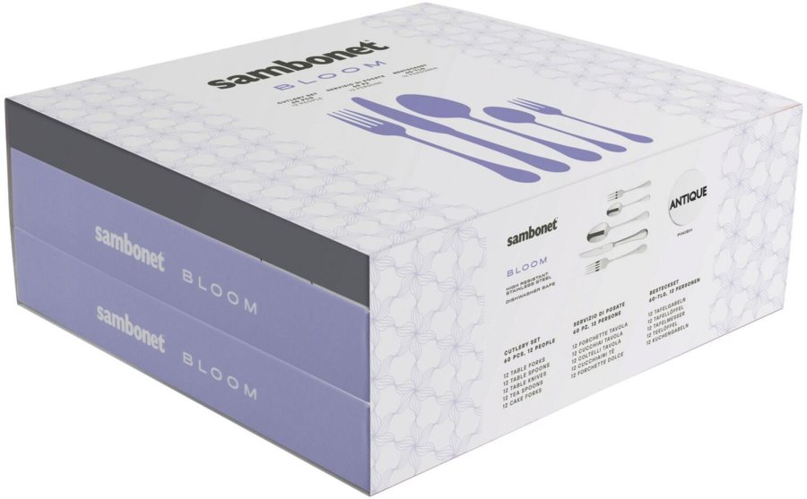 Sambonet Bloom Besteckset 60-teilig, Mattierter Edelstahl